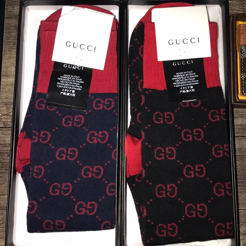 Gucci socks, goyard card holder and Celine glasses